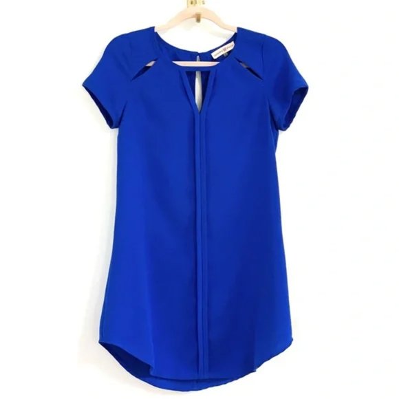 Lila Blue Shirt-Tail Shift Dress